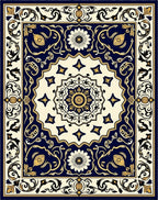 Ornate Floral Geometric Pattern Rug