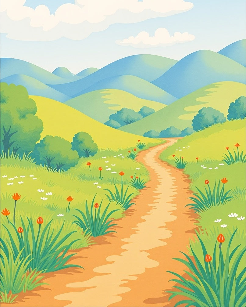 Rolling Hills Path Pattern Rug
