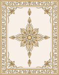 Golden Floral Centered Classic Design Rug