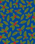 Green Fir Berry Blue Holiday Arrangement Rug