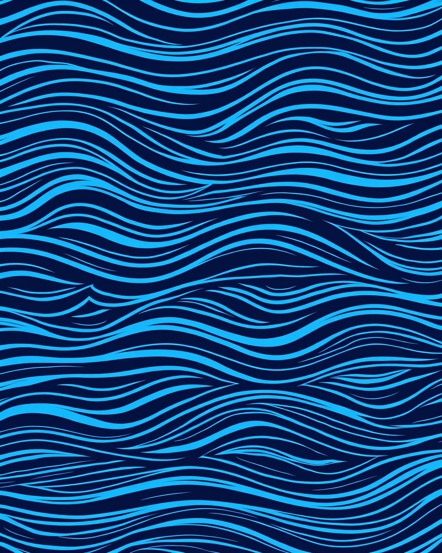 Dynamic Blue Wavy Lines Pattern Rug