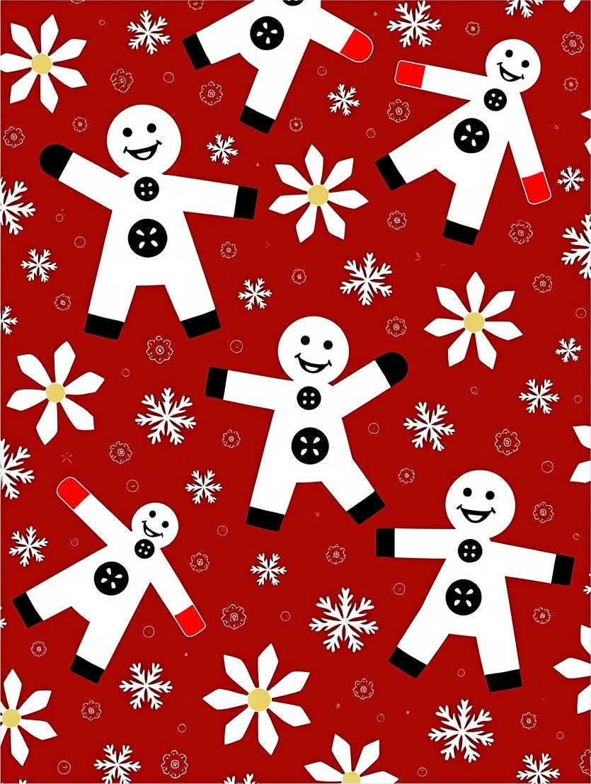 Gingerbread People Snowflakes Pattern Rug