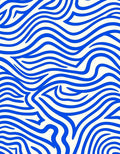 Bold Blue Wavy Abstract Rug