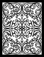 Ornate Black White Floral Swirls Rug