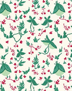 Botanical Berry Vine Pattern Rug