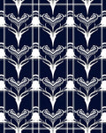 Art Deco Stylized Floral Pattern Rug