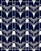 Art Deco Stylized Floral Pattern Rug