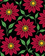 Bold Red Floral Pattern Design Rug