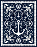 Nautical Anchor Scrollwork Design Rug