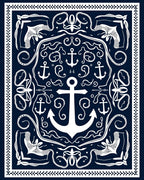 Nautical Anchor Scrollwork Design Rug