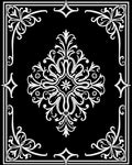 Elegant White Damask Border Design Rug