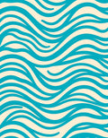 Teal Wave Pattern Design Rug