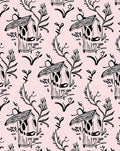 Hand-Drawn Whimsical Birdhouse Botanical Pattern Rug