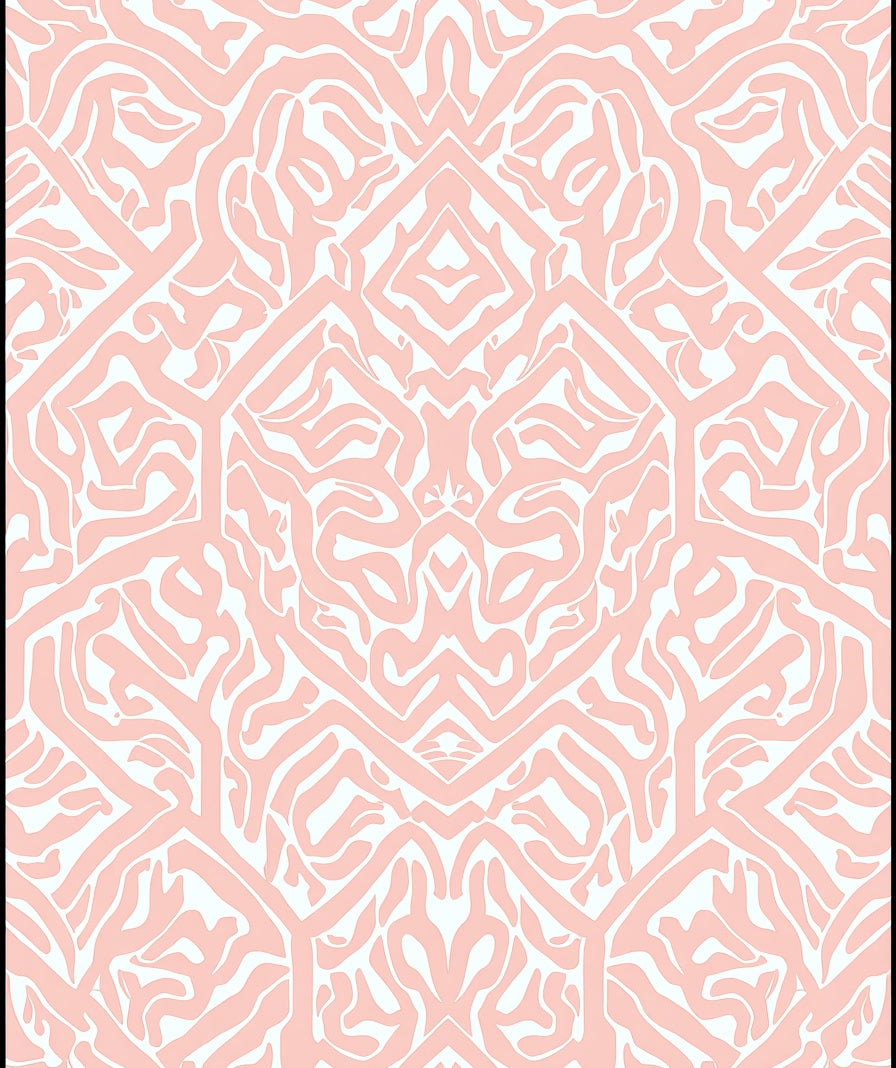Pale Pink Organic Geometric Pattern Rug