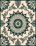 Intricate Floral Sunburst Mandala Pattern Rug
