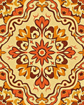 Warm Earthy Tones Floral Pattern Rug
