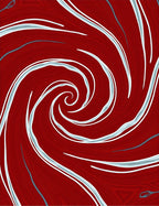 Red Swirl Organic Patterned Rug