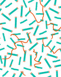 Abstract Teal Orange Stick Pattern Rug