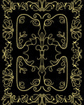 Elegant Golden Floral Scrollwork Design Rug