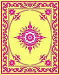 Vibrant Floral Scrollwork Medallion Rug