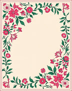 Vibrant Floral Vine Pattern Rug