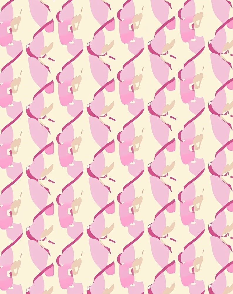 Abstract Pink Swirls Pattern Design Rug