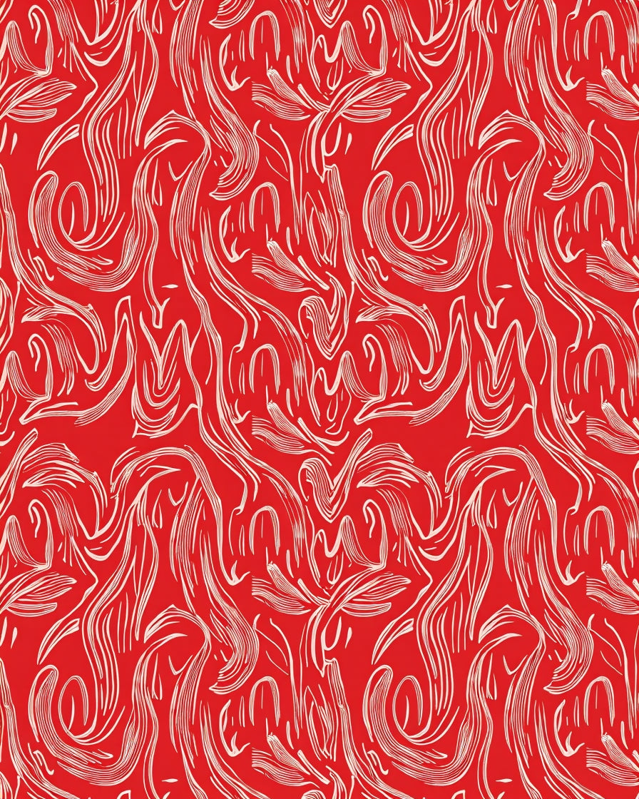 Crimson Swirl Pattern Rug