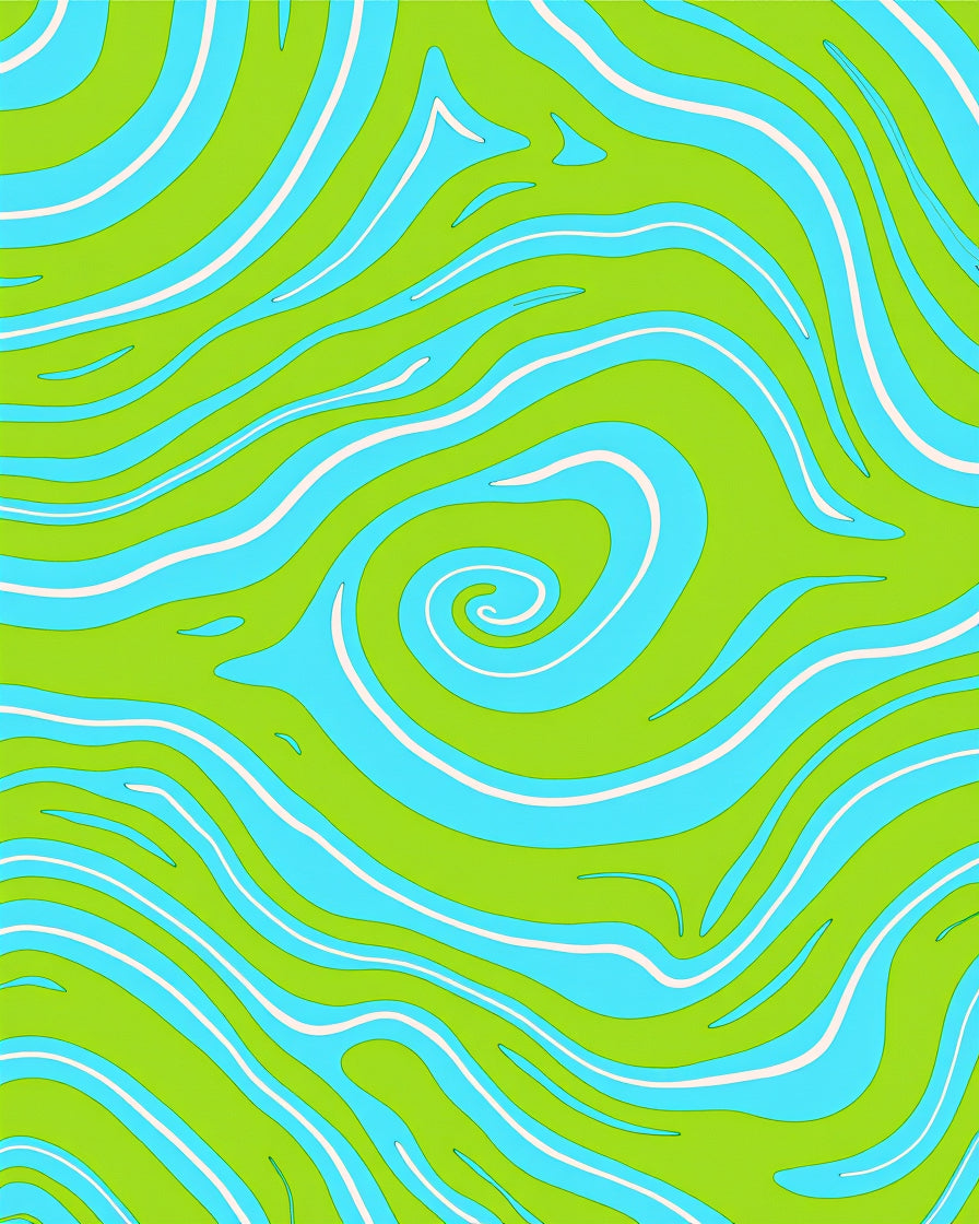 Groovy Abstract Swirl Pattern Rug