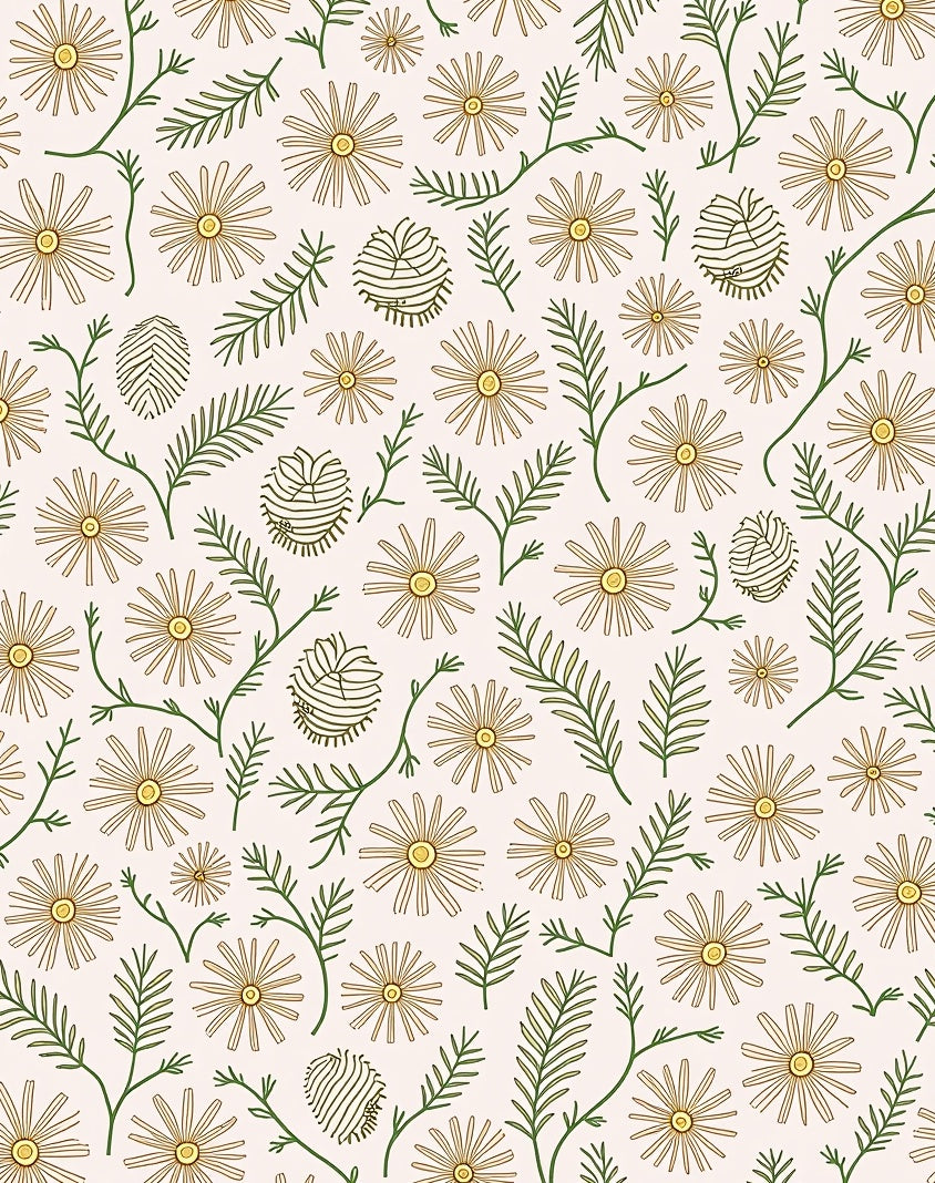 Daisy And Fern Pattern Rug