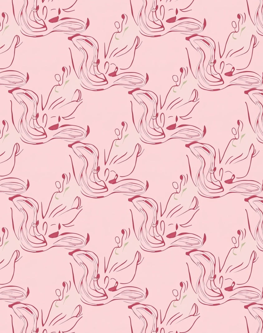 Abstract Figure Outline Pink Rug
