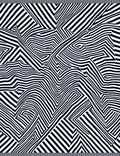 Abstract Black White Line Art Rug