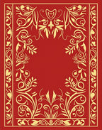 Red Gold Ornate Floral Pattern Rug