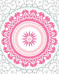 Pink Heart Mandala Floral Design Rug