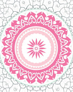 Pink Heart Mandala Floral Design Rug