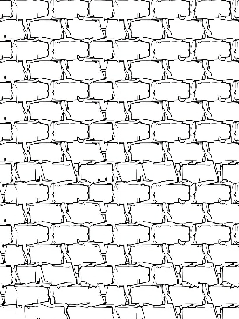 Hand Drawn Brick Texture Pattern Rug