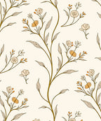 Delicate Floral Vine Pattern Rug