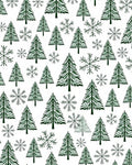 Winter Trees and Snowflakes Pattern Rug