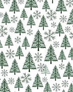 Winter Trees and Snowflakes Pattern Rug