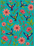 Vibrant Birds Floral Pattern Rug