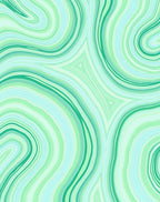 Abstract Swirl Pattern with Green Tones Rug