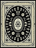 Classic Black Cream Ornamental Floral Rug