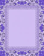 Ornate Purple Floral Botanical Design Rug