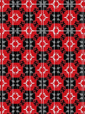Bold Red Black Geometric Starburst Pattern Rug