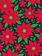 Bold Floral Pattern with Red Blooms Rug