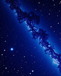 Dark Blue Celestial Nebula Rug
