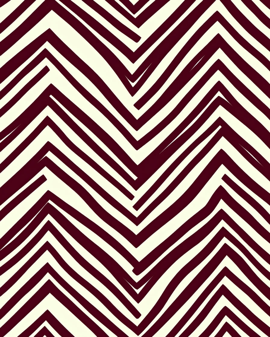 Bold Burgundy Zigzag Pattern Rug