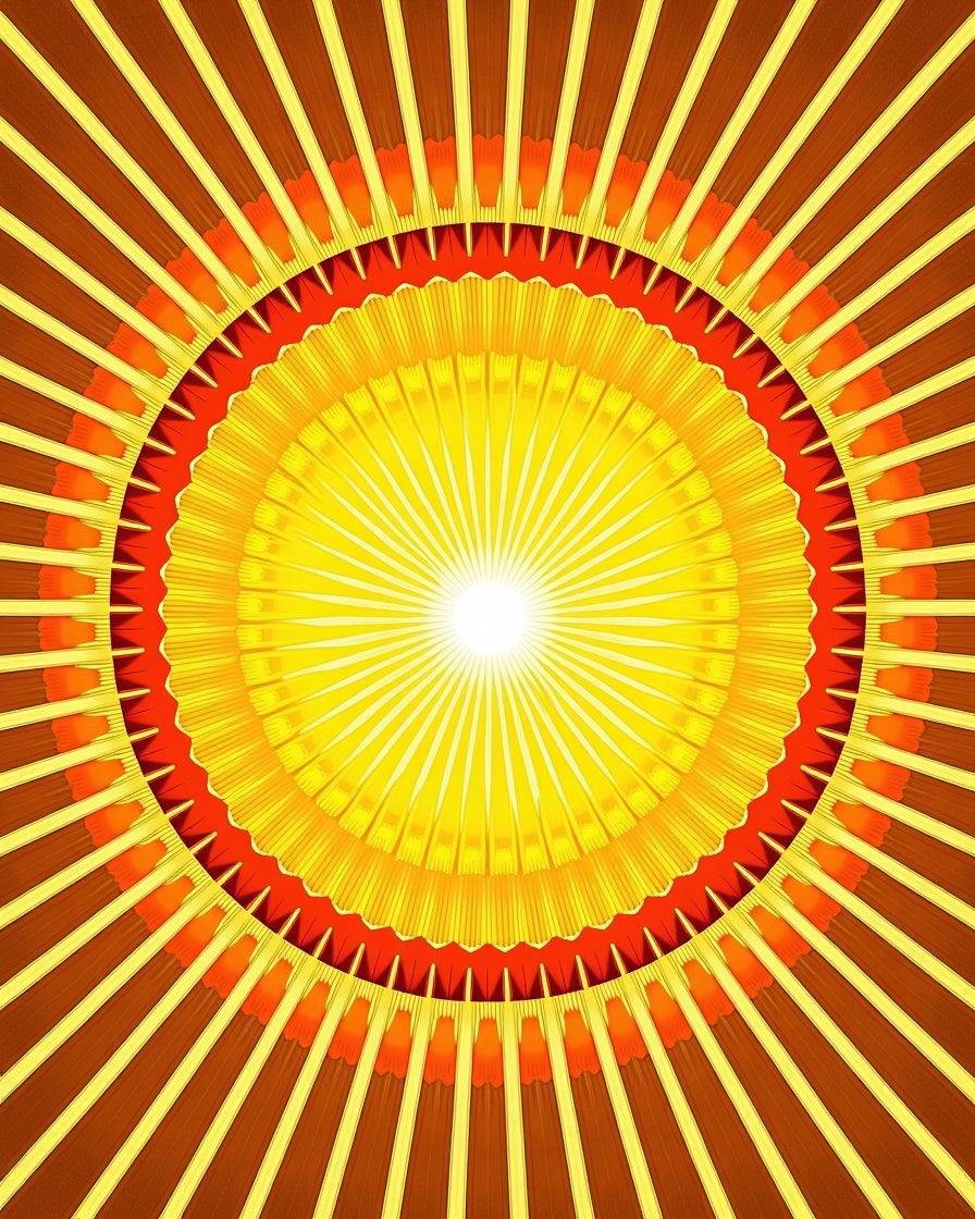 Radiant Sunburst Geometric Pattern Rug