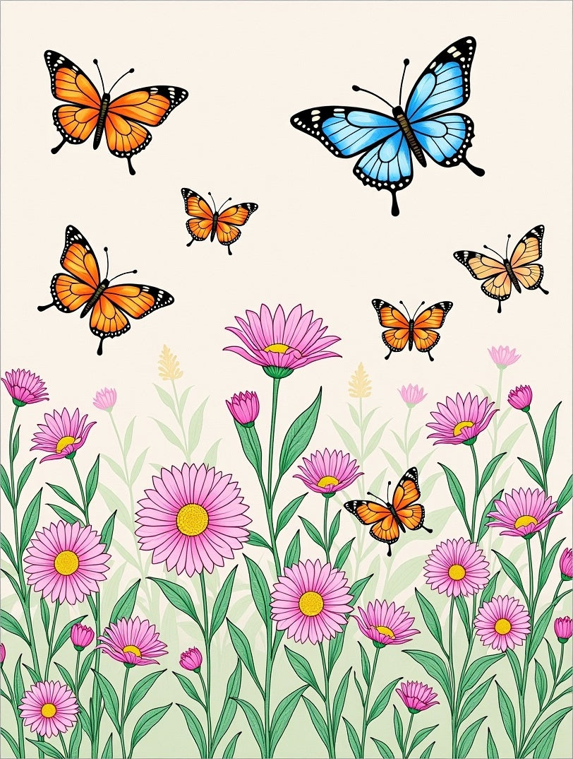 Butterflies Floral Garden Delight Design Rug