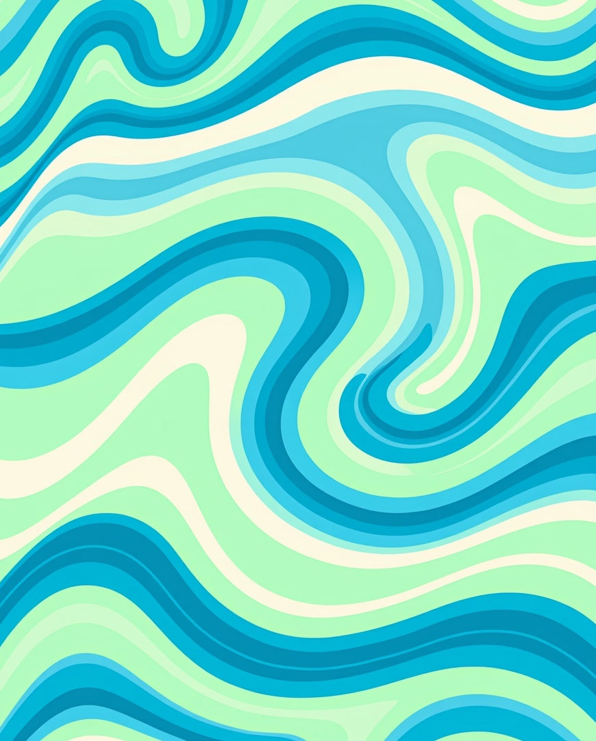 Abstract Swirl Wave Pattern Rug