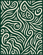 Organic Swirl Pattern Decorative Rug